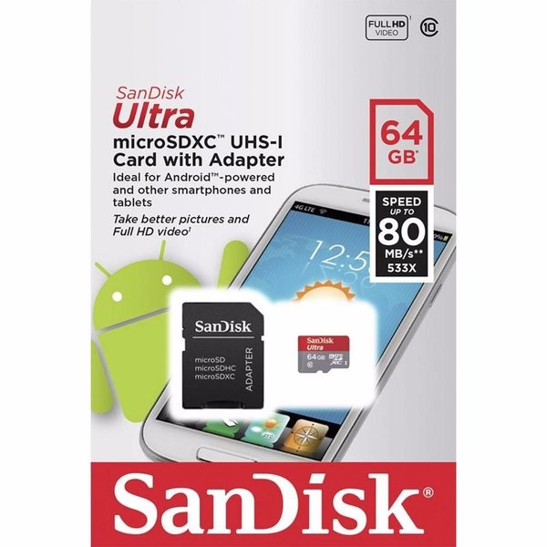 Tarjeta microSD UHS-I SanDisk Ultra 64GB