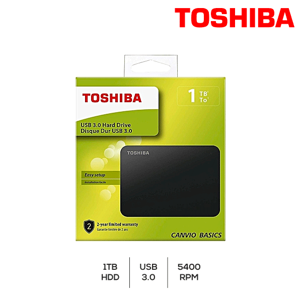 Disco Duro Externo Toshiba Canvio Basics 2.5" 1TB USB 3.0