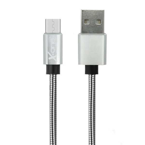 Cable USB metal Micro Plata