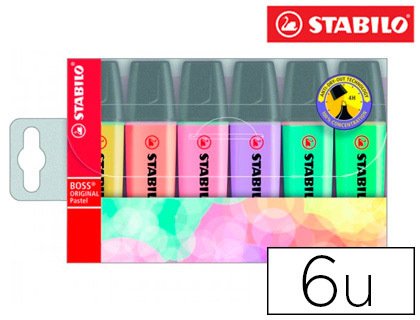 Pack 6 fluorescentes Stabilo Pastel