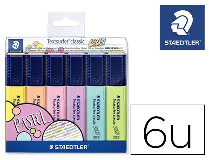 Rotulador textsurfer classic 364 pastel & vintage bolsa de 6 unidades colores surtidos