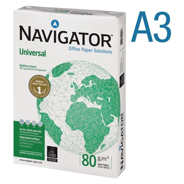 Papel Navigator din a3 80 gramos-paquete de 500 hojas.