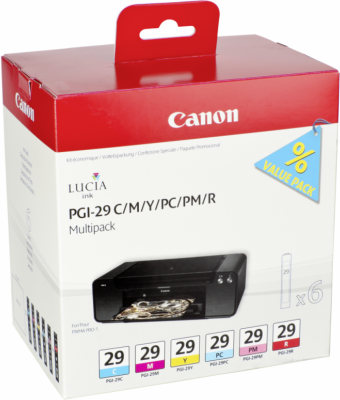 Canon PGI-29 Pack 6 Cartuchos tinta originales